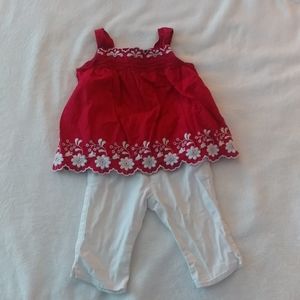 Baby Gap eyelet top white Capri pants
